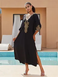 Women Loose Lightweight Kaftan Kimono Cardigan Casual Beach Cover Up Long Caftans Bathing Suit Maxi Dress