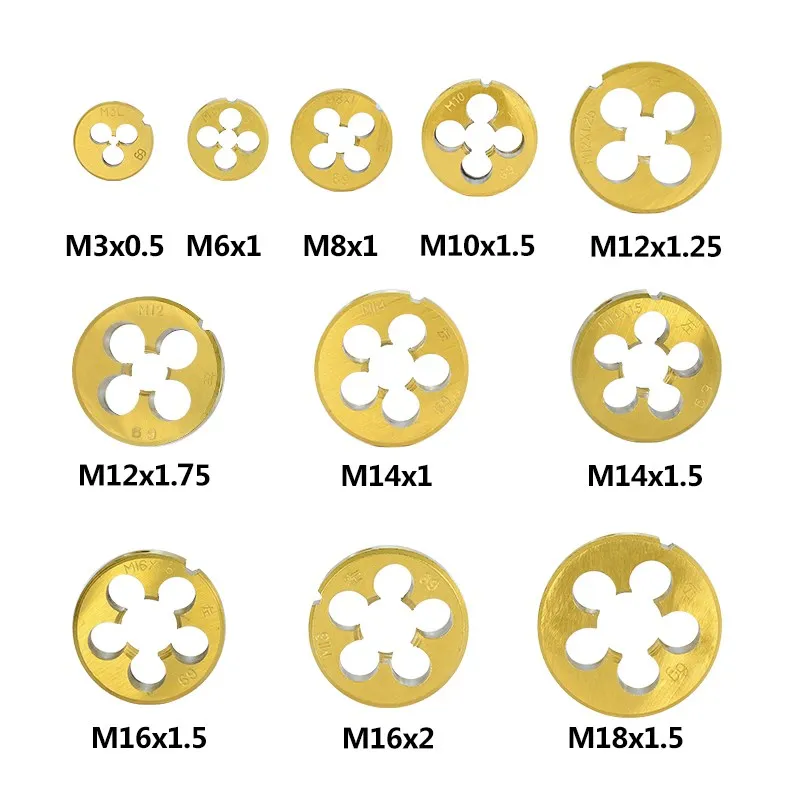 Left Hand Thread Die HSS M3-M20 Machine Metric Die Titanium Coated Metal Thread Tool