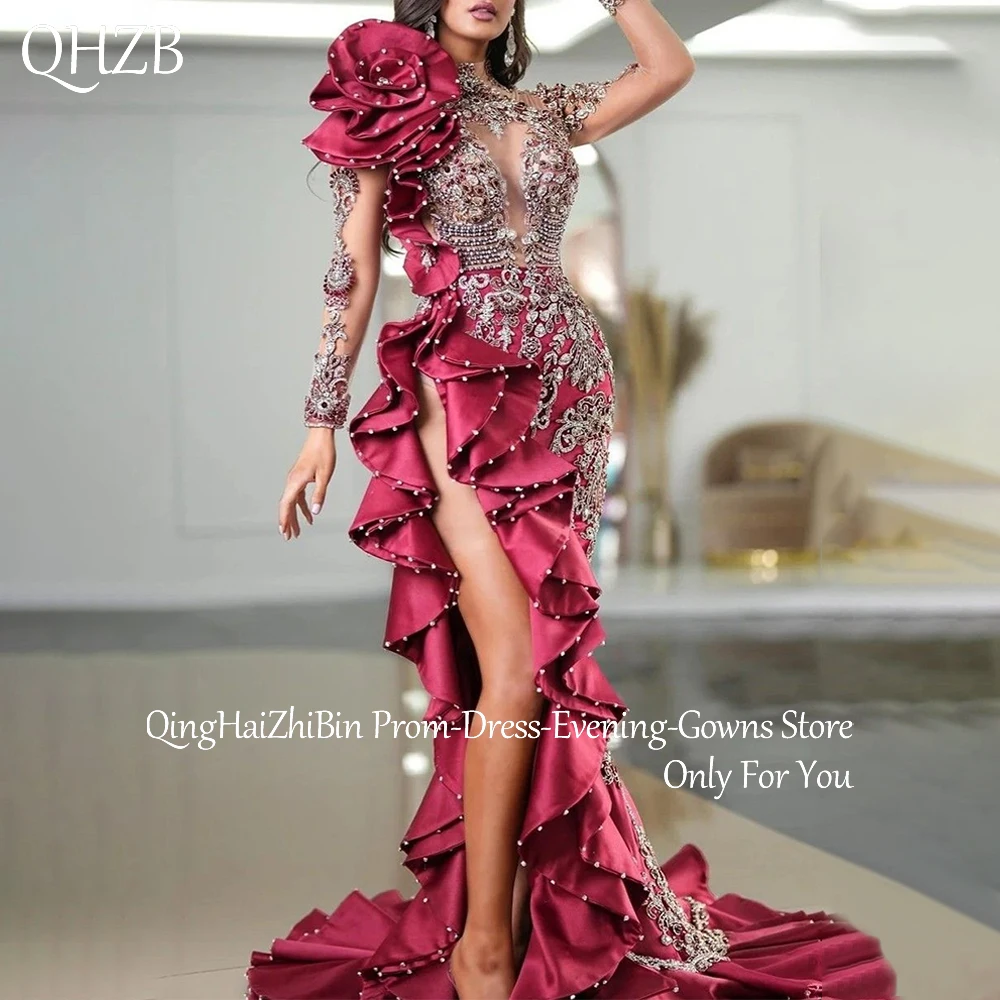 

Customized Luxury Long Evening Dresses for Special Occasions Floor-Length Side Slit Sweep Train Gala Party Birthday Dress 2025