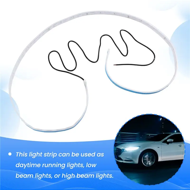 A58X-مقاوم للماء غطاء السيارة شريط إضاءة 12 فولت بدء تشغيل المسح الضوئي الإضاءة أضواء القيادة سيارة لتقوم بها بنفسك مصباح اختراق النيون الأبيض