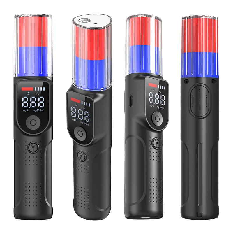 Hot Digital Display Alcohol Tester with Voice Broadcast Feature Semiconductor Sensor Lithium Battery Blue & Red Alcohol Tester