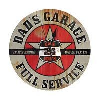 Dad S Garage Full Service Wall Clock Room Decoration Clock Must-have Ornament Round