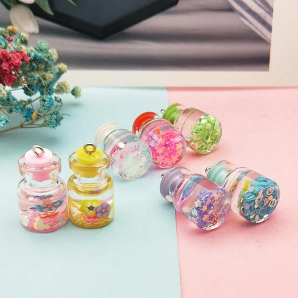 

20 Pcs DIY Accessories for Earrings Wishing Bottle Pendant Charms Jewelry Making Resin Crafts
