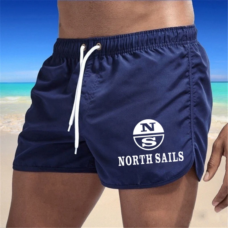 2024Summer Shorts Men Swim Trunks Quick Dry Board Shorts Bathing Suit Breathable Drawstring With Pockets Surfing Beach Sweat Pan