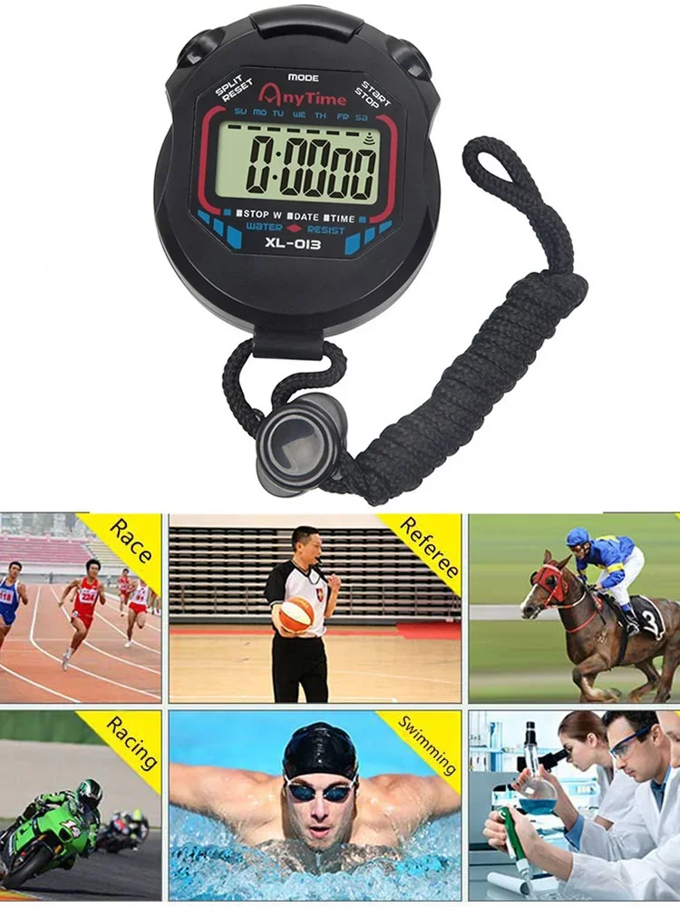 ساعة توقيت رقمية LCD ساعة توقيت رقمية مع حبل ساعة توقيت للمطبخ متعددة الوظائف للسباحة والجري والتدريب الرياضي