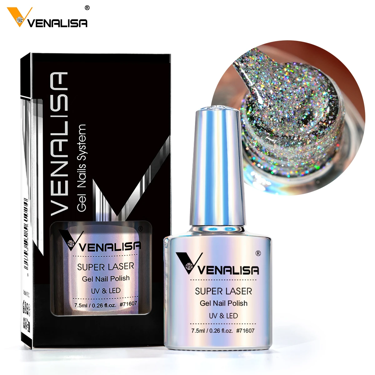 Venalisa 7.5ml Super Laser Nail Gel Nail Polish Glitter Effect Sparkling Semi Permanent CANNI Colors Beauty UV LED Gel Lacquer