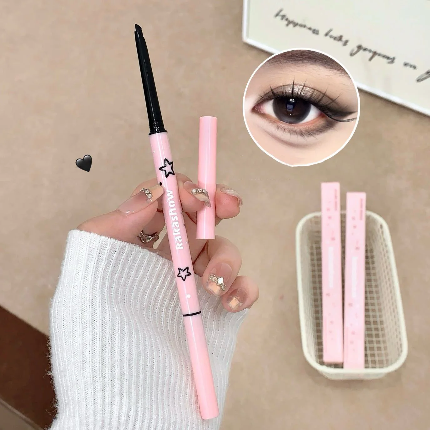 Double-ended Silky Eye Liner Pencil Eyeliner Pen Natural Matte Long-lasting Eyeliner Easy To Color Waterproof Makeup Cosmetics