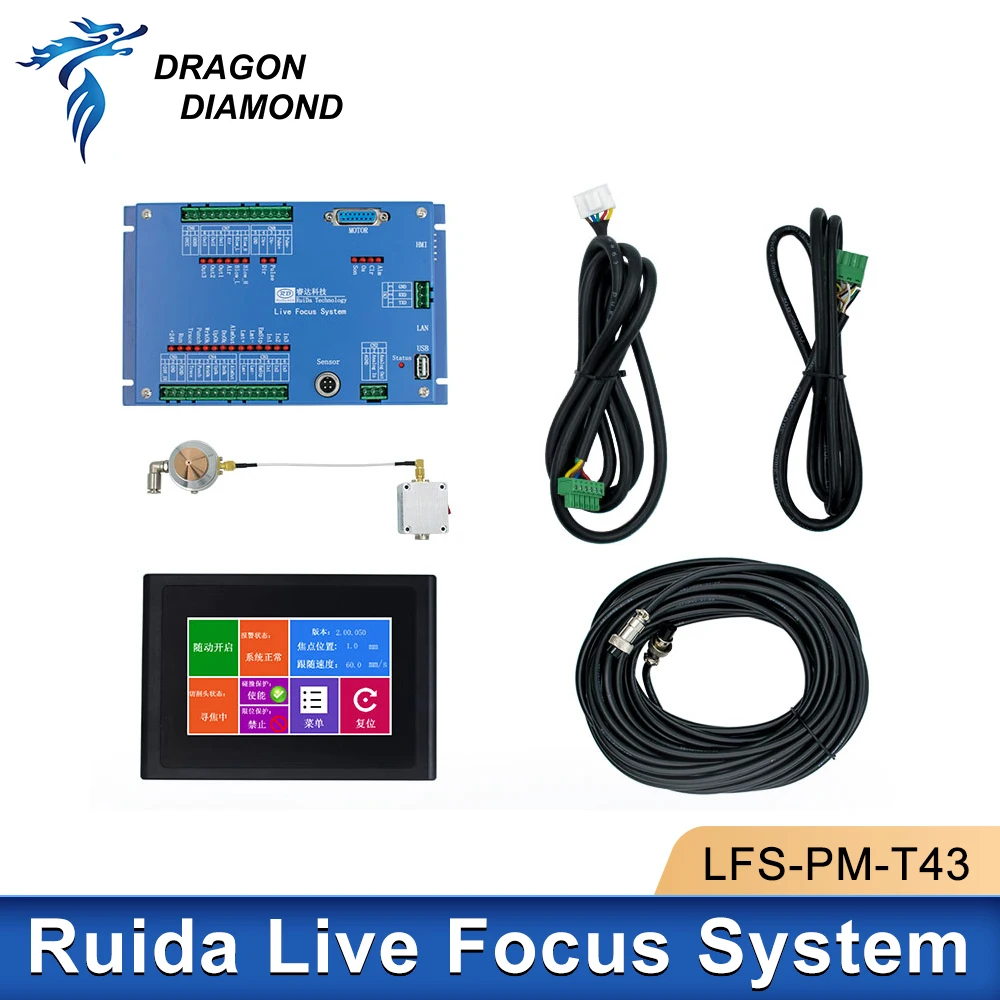 Ruida CO2 Laser Controller LFS-PM-T43 Live Focus System Auto Focus Sensor System with Sensor Amplifier