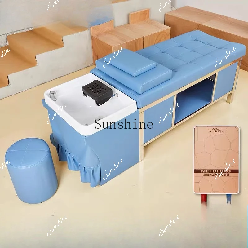 Barber shop special full lying Thai massage shampoo bed multi-functional head treatment water heater integrated      TF
