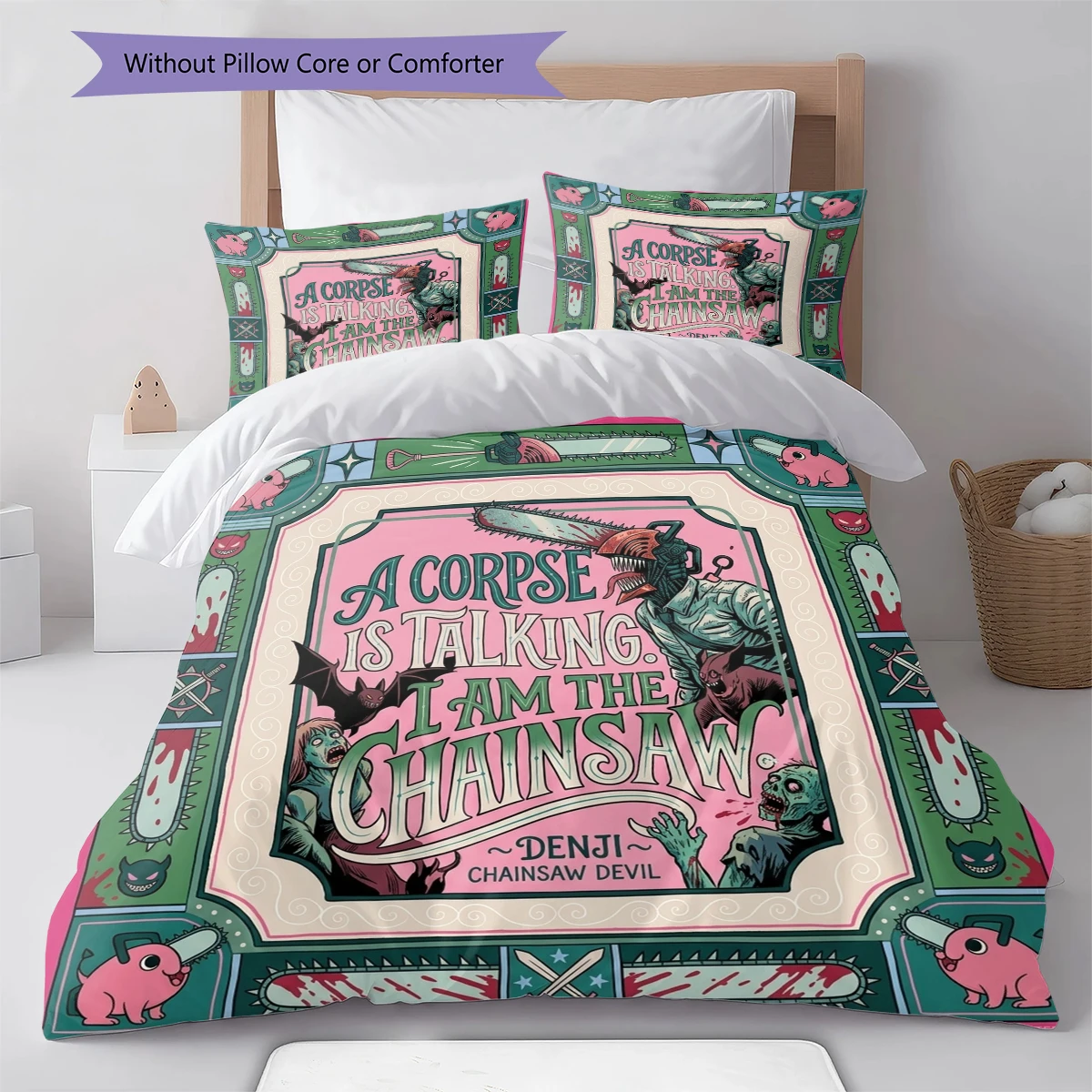 Chainsaw Man Comfortable Softness Duvet Cover, Children Bedding Gift, Extra LargeMultiple Sizes -HE8