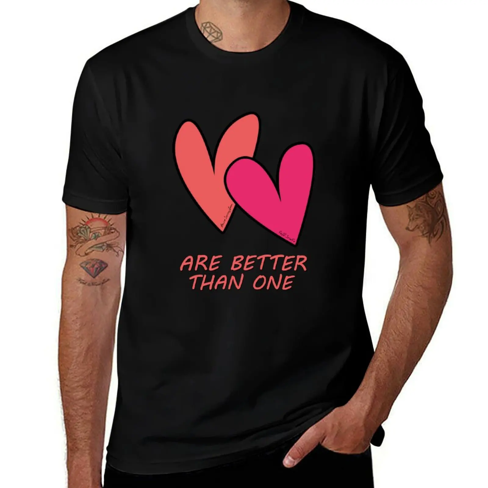 

t pack man shirts funny T-Shirt shirts man t HEARTS T-Shirt t for cotton shirt TWO
