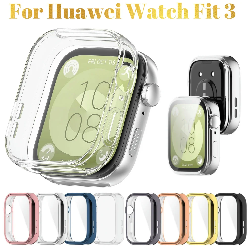 For Huawei Watch Fit 3 Full Cover Screen Protector Hard Protective Cover Fit3 Accessories Screen Accessories