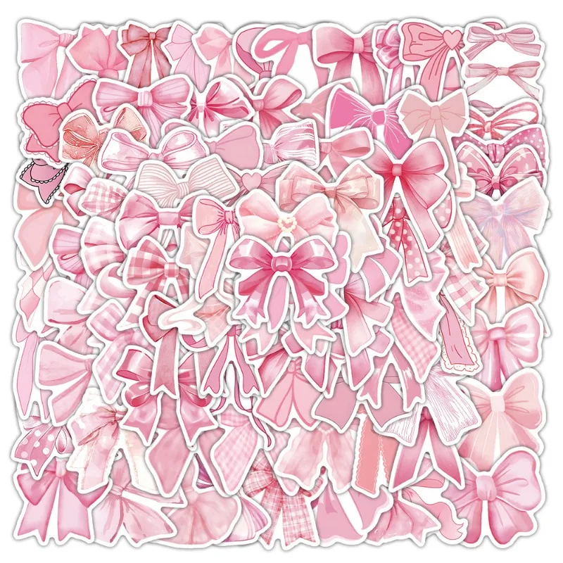 103PCS Pink Bow Cartoon Girly Heart Personalized Graffiti Guitar Laptop Luggage Decoration Sticker Children’s Reward Gift