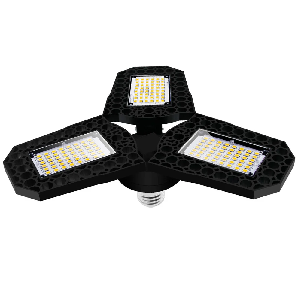 60 واط LED تشوه مصباح المرآب قابل للتعديل 3-أوراق مصباح قابل للطي لتوفير الطاقة عالية السطوع #6