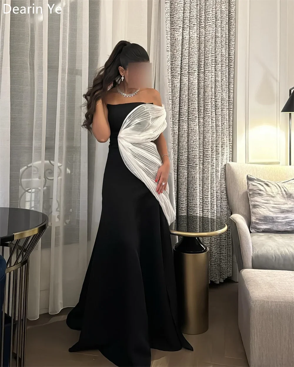 Customized Prom Gown Formal Dearin Off-the-shoulder A-line Floor Length Skirts Draped Ribbon Ruffle Bespoke Occasion Dresses Sau