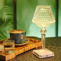 LED Diamond Table Lamp USB Touch Desk Lamp Eye-Protection Reading Lamp Crystal Projection Night Lights Home Bar Xmas Decor Light