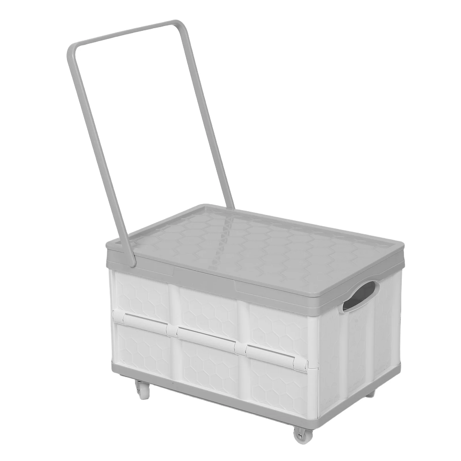 

Folding Storage Crate With Wheels Large Capacity Collapsible Rolling Cart For Clothes Books Household Portable Utility Trolley
