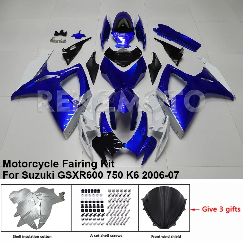 

Комплект обтекателя мотоцикла, пластиковый комплект для Suzuki GSX-R600 R750 2006-2007 K6, аксессуары, литьевой кузов S0606-120a