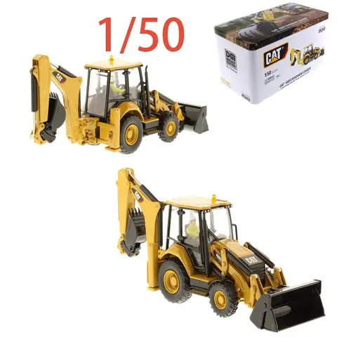 DM Diecast 1/50 Scale CAT 432F2 Caterpillar Sliding Loaders Alloy Engineering Vehicle Model Toys for Men Gift Collection 85249