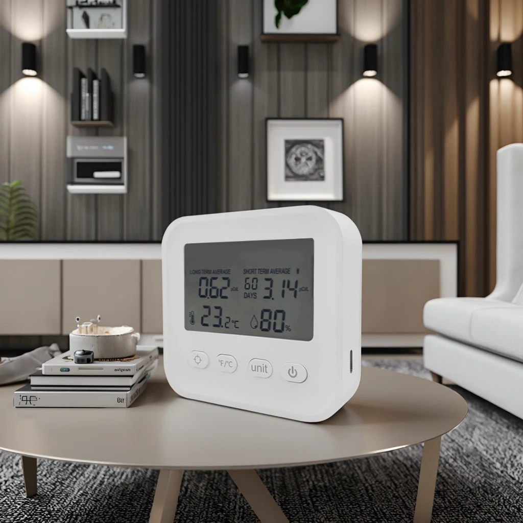 Tragbarer Radon-Detektor im Großhandel mit Echtzeit-Lesungen für präzise Kurz- und Langzeitluftqualitätsüberwachung in Häusern OEM