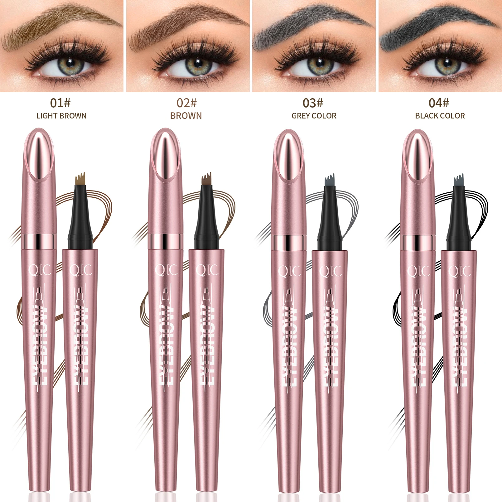 Four Claw Liquid Eyebrow Pen Waterproof Sweatproof Long Lasting 3D Wild Brow Microblading Makeup for Beginners image 4