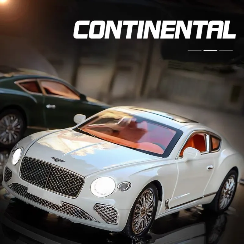 1:32 Scale Car Continental GT Alloy Diecast Metal Sound＆Light Pull Back Toy Vehicles Simulation Collecties Kid Birthday Toy Gift