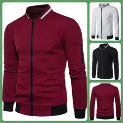 Nuova felpa con cappuccio scozzese da uomo autunno e inverno giacca Casual alla moda con cerniera sul braccio colletto in piedi giacca Cardigan da uomo sportiva Top