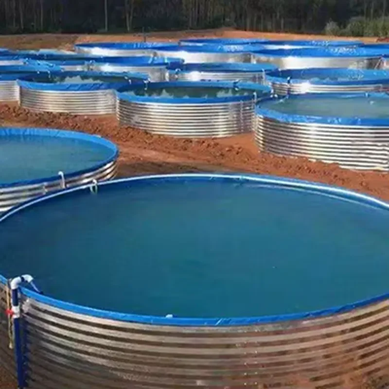 Round Galvanized Sheet Mobile Fish Pond Folding Pvc Fish Tank Pvc Pond for Sale