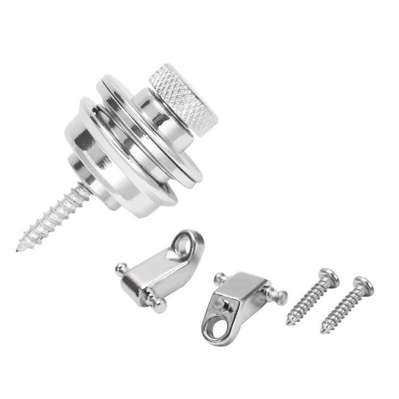 2 Stuks Gitaarband Slot Gitaar Riemen Gesp Knoopdraad & 2 Stuks Elektrische Gitaar Roller Boom String Retainer