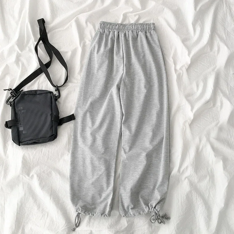 Y2K High Waist Women Sweatpants Korean Fashion Streetwear Loose Wide Leg Pants Summer Casual All Match Female Solid Trousers