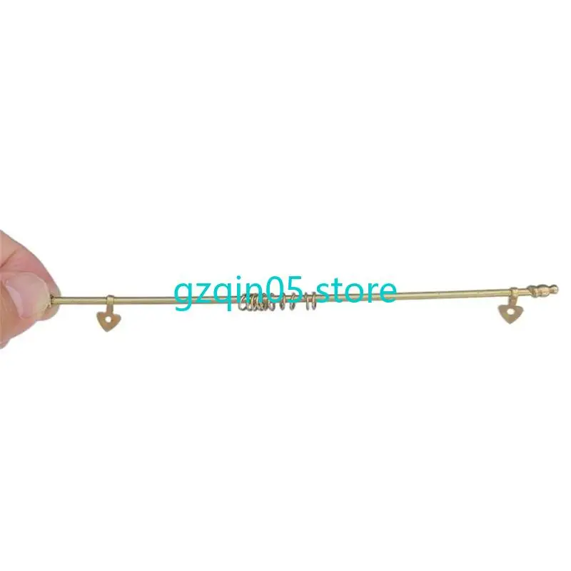 H055 Miniatur goldene Vorhangschienenstange für Puppenhaus-Szenen-Ausstellungszubehör 1/12