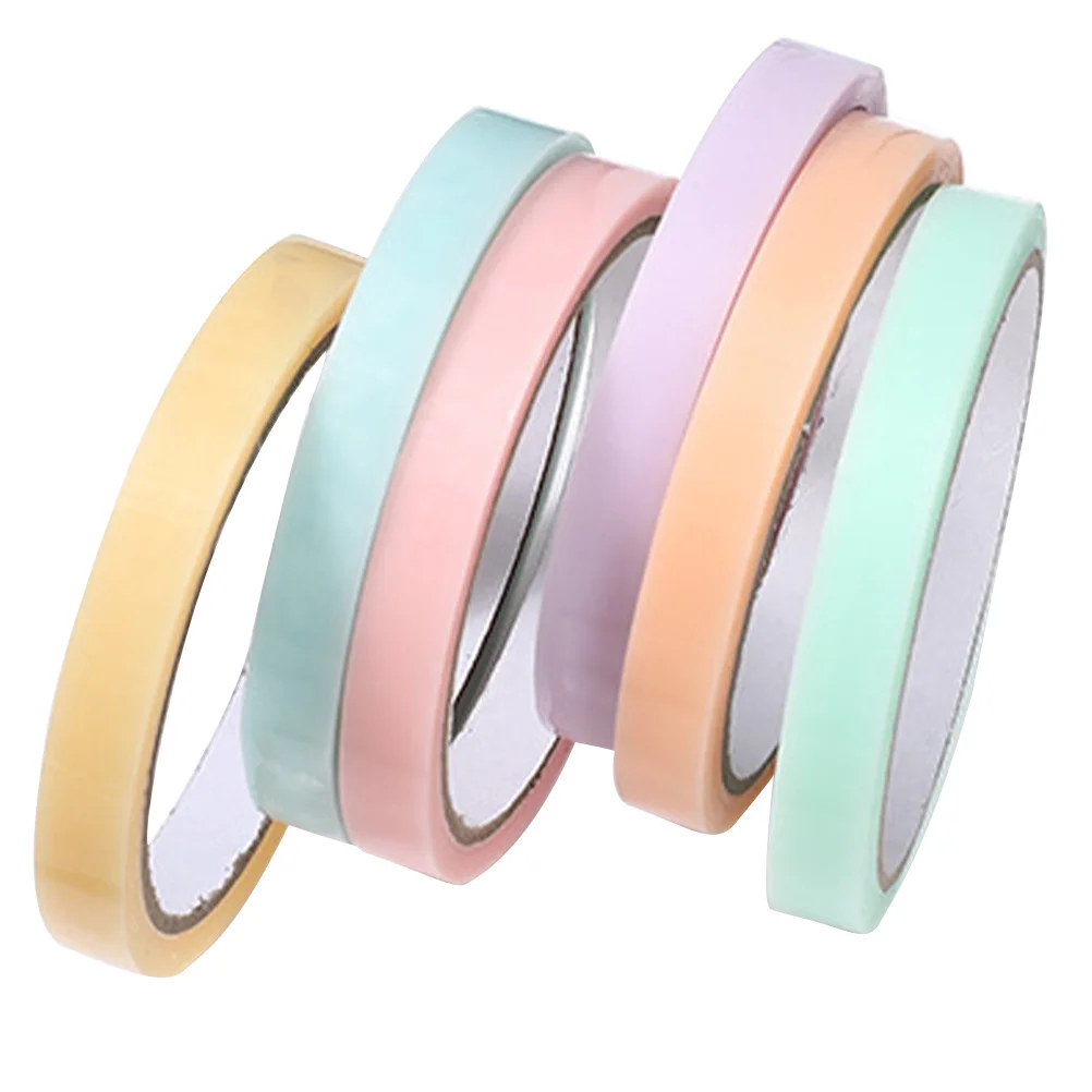 

6 Rolls Colored Sticky Tape Strong Smooth Texture for Making Sticky Balls Adult Decompression Relief Supply Fun Creative