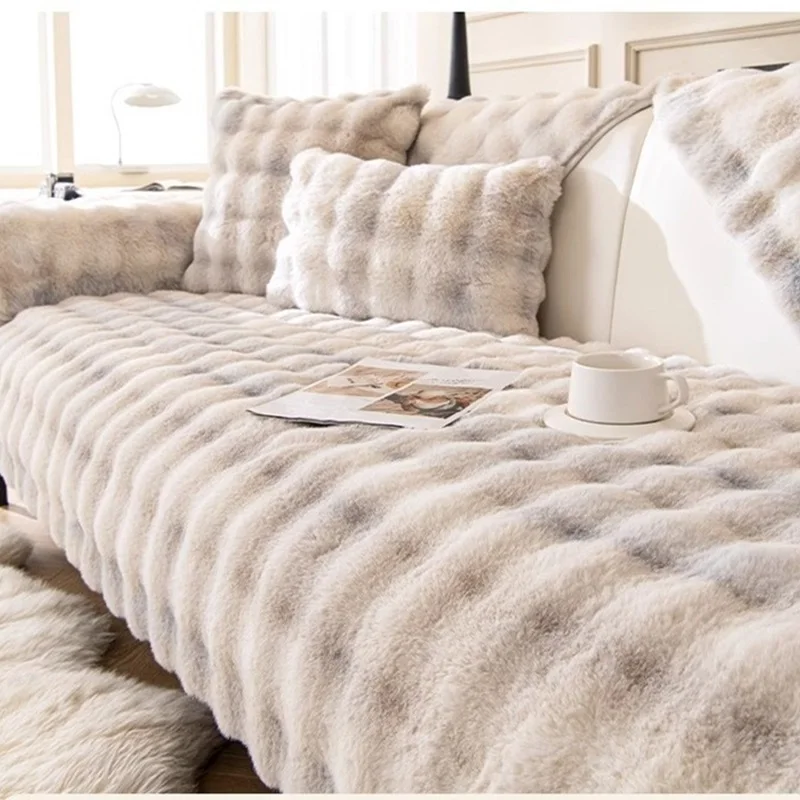 

1PC Thickened Sofa Cover Non-slip Plush Winter Warm Sofa Towel L Shape Sofa Pad Mat Cushion for Living Room Housses De Coussin