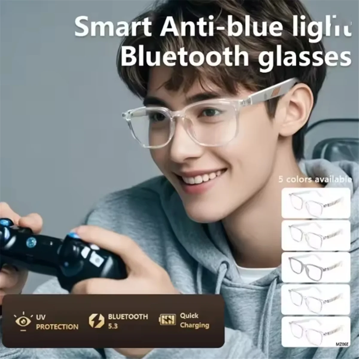 

Умные Bluetooth аудио очки, беспроводной вызов, воспроизведение музыки, наушники с защитой от синего света, солнцезащитные очки с УФ-защитой