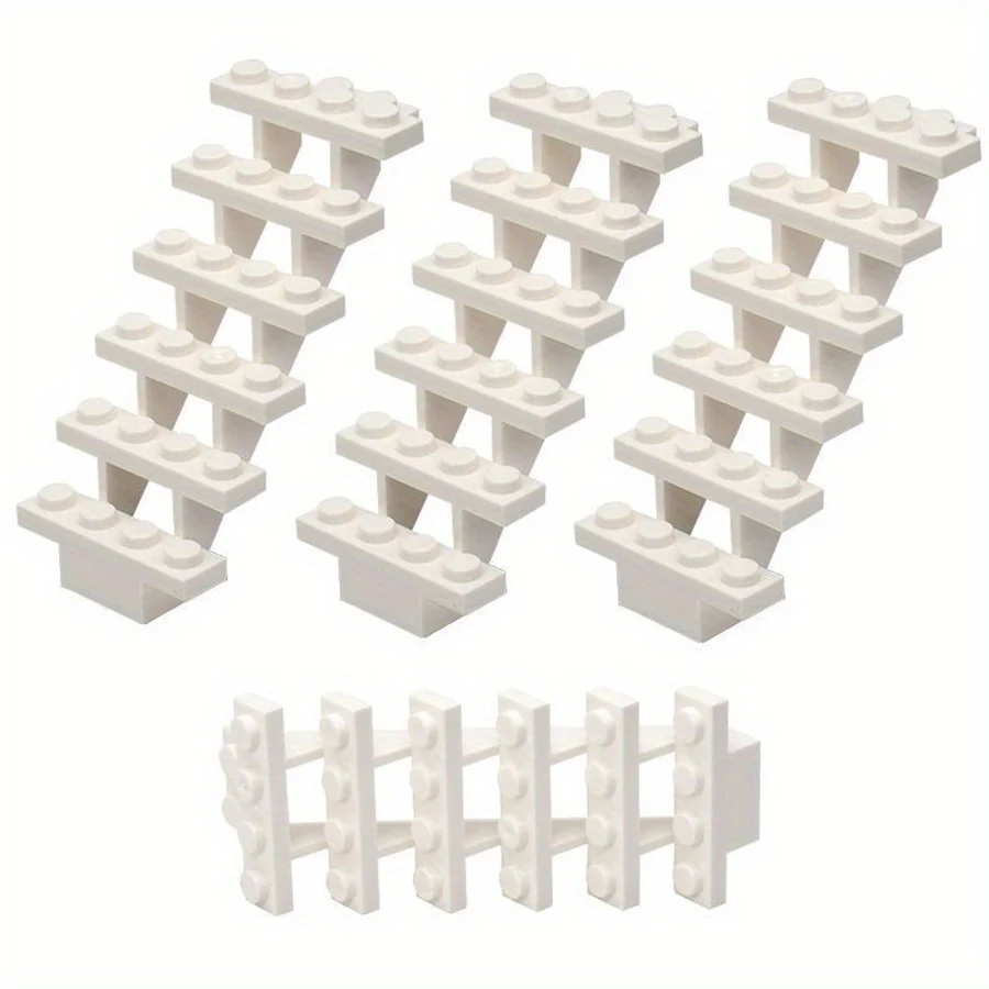 4 stücke Treppe MOC Ziegel 7x4x6 Haus Treppen Gerade Offen 30134 Schritte Leiter Modulare Meine Stadt baustein DIY Ziegel Spielzeug