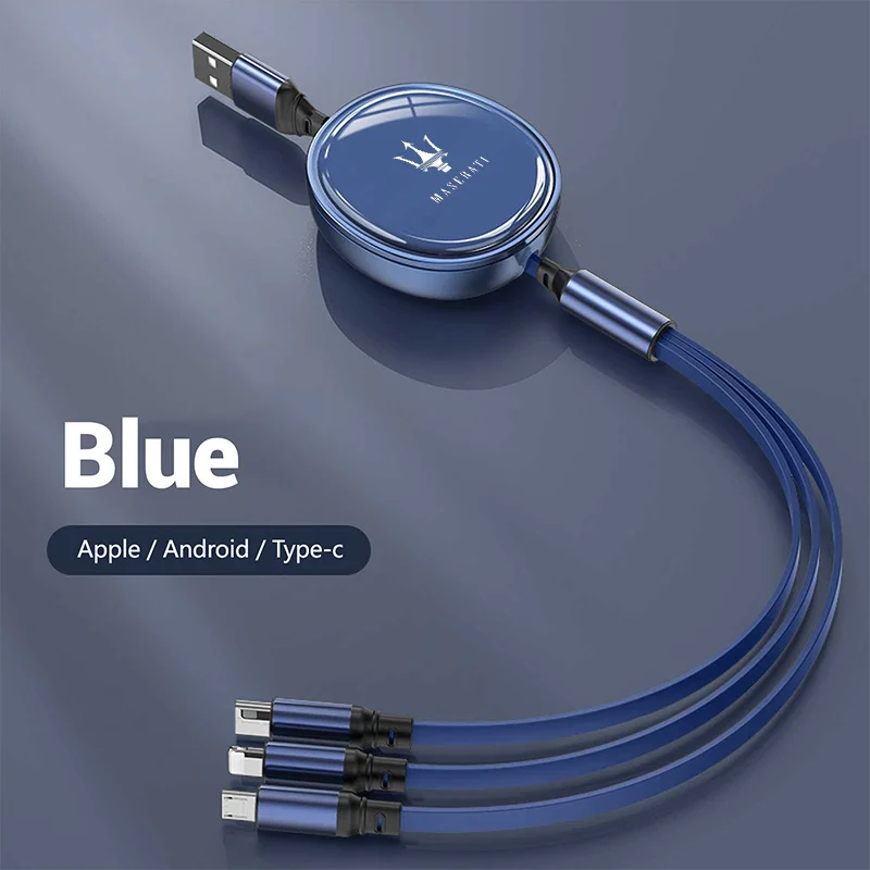 Nuevo Cable retráctil de carga rápida de 100W tipo USB para iPhone para Maserati Quattroporte Spyder Levante Coupe GranTurismo Mc20 Ghibli