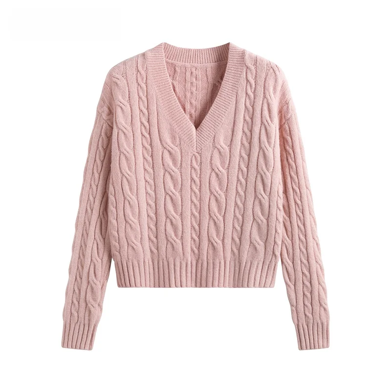 

Soft Knitted V-Ne Women's Sweater JZZDEMM Zhejiang Province Chinese Sle Long Sve Crew Ne Pullover Faionable Base S...