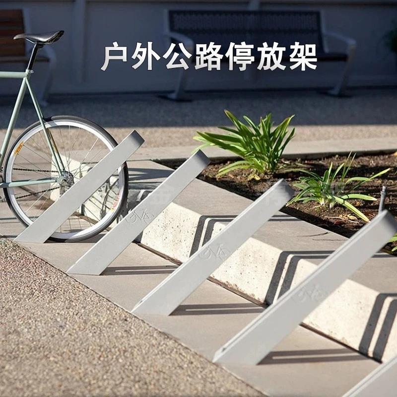 Stainless steel bicycle parking rack card slot outdoor vertical