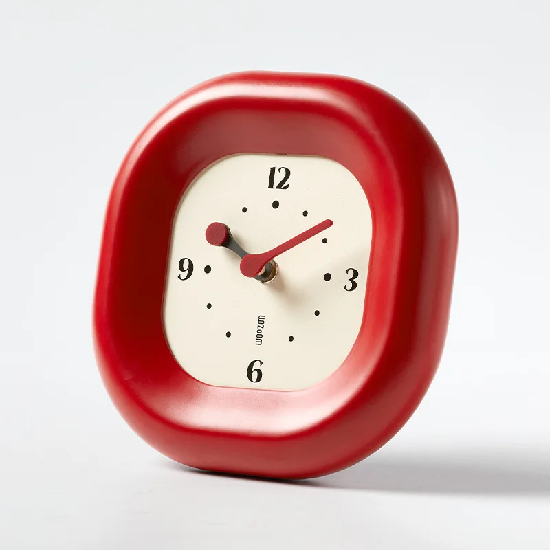 Home living room table ornaments, bedroom entrance decor, cream style creative clock, high-end decorative item