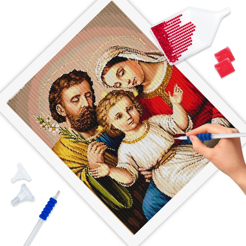 RUOPOTY Diamond Painting Religion Hot Sale Full Square Diamond Embroidery Portrait Mosaic Art Kits Virgin Mary Handmade Hobby