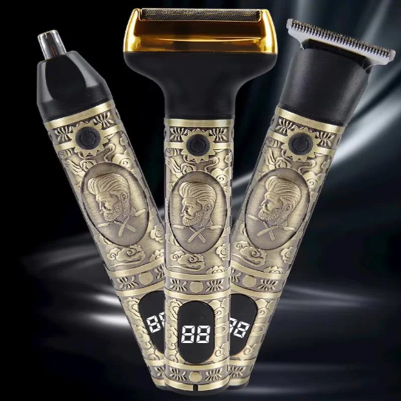 

Electric hair trimmer for men, depilatory device, shaving kit, facial beard grooming set, can be charged via USB