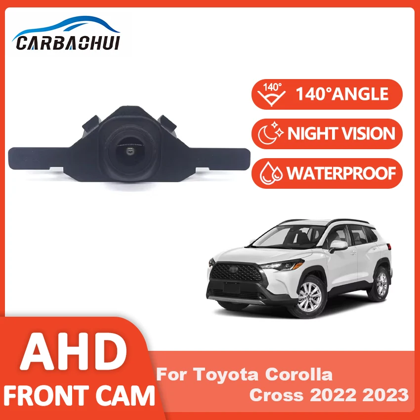 AHD Car Front View Camera Waterproof Night Vision Fisheye Front Grille Camera For Toyota Corolla Cross 2022 2023