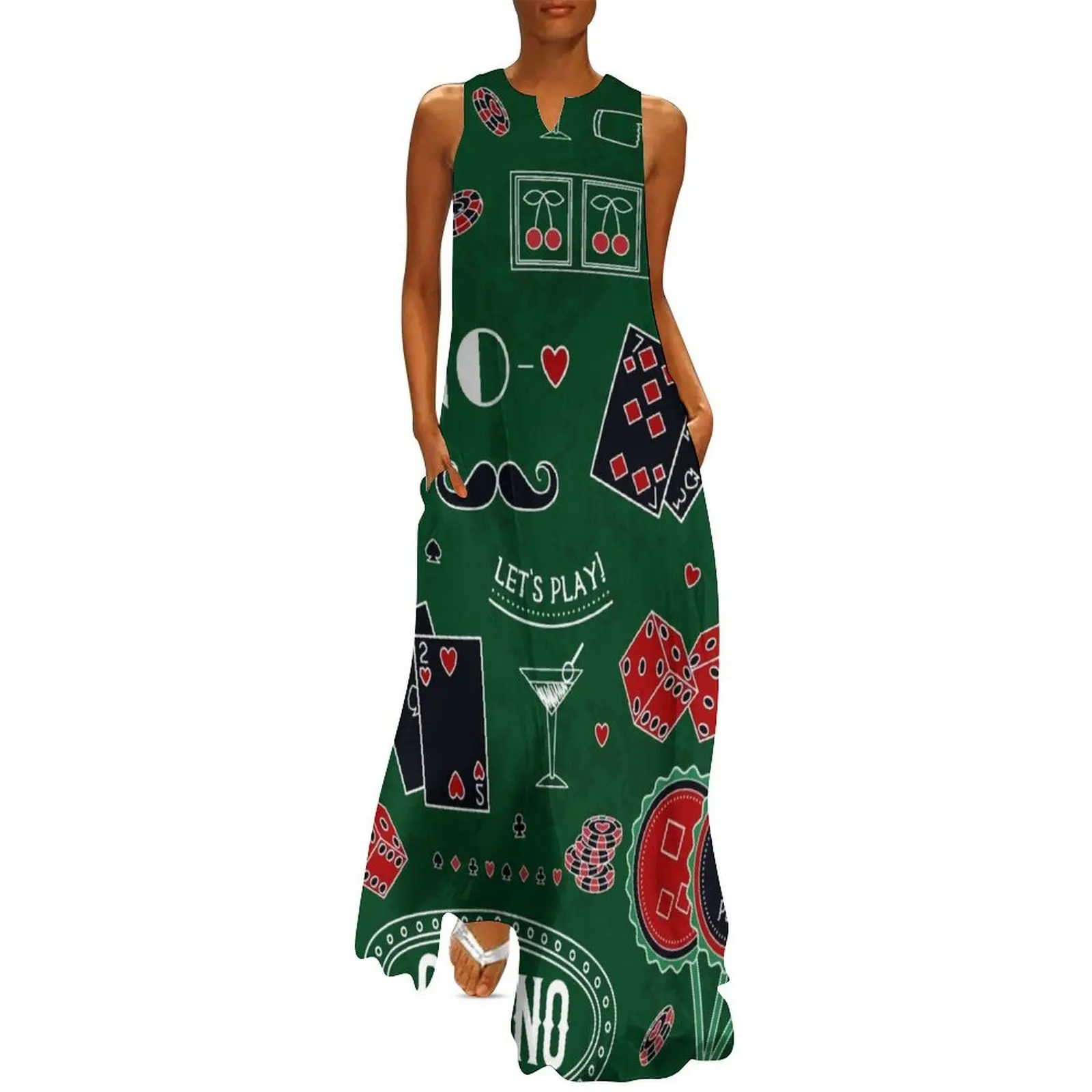 

Casino theme. Gambling symbols. Long Dress prom dresses Women's summer skirt dress for women Dress