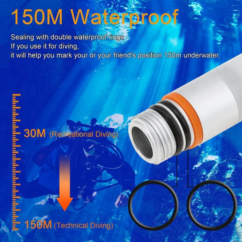 ABPP-Dive Strobe Beacon Diving Signal Light Mini Underwater 150M Scuba Tank Light LED Night Dive Flashing Marker Light