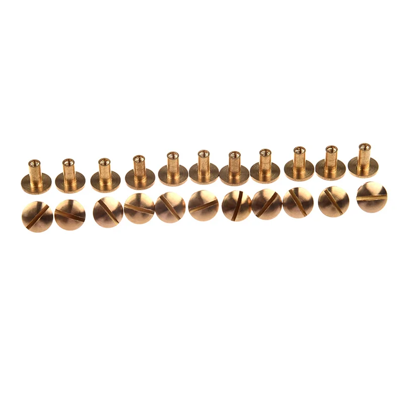 

FAST-20X Arc Solid Brass Button Stud Screw Nail Screw Back Leather Rivet Belt 8Mm