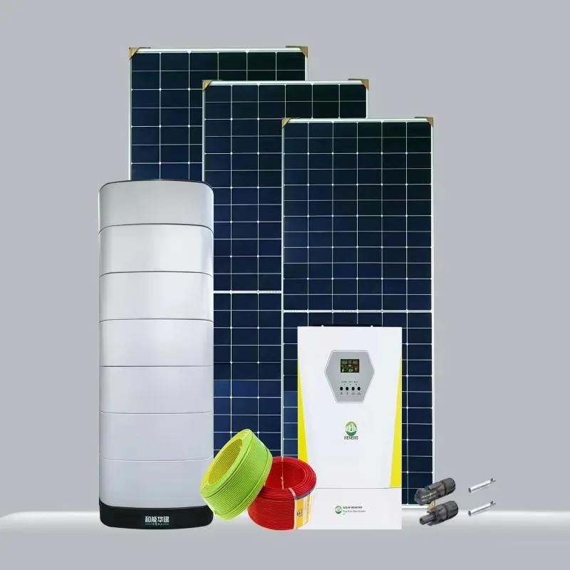 Complete 11kW Off-Grid Solar Panel System Monocrystalline Silicon Lithium Ion Battery Pure Sine Wave Inverter Home Use