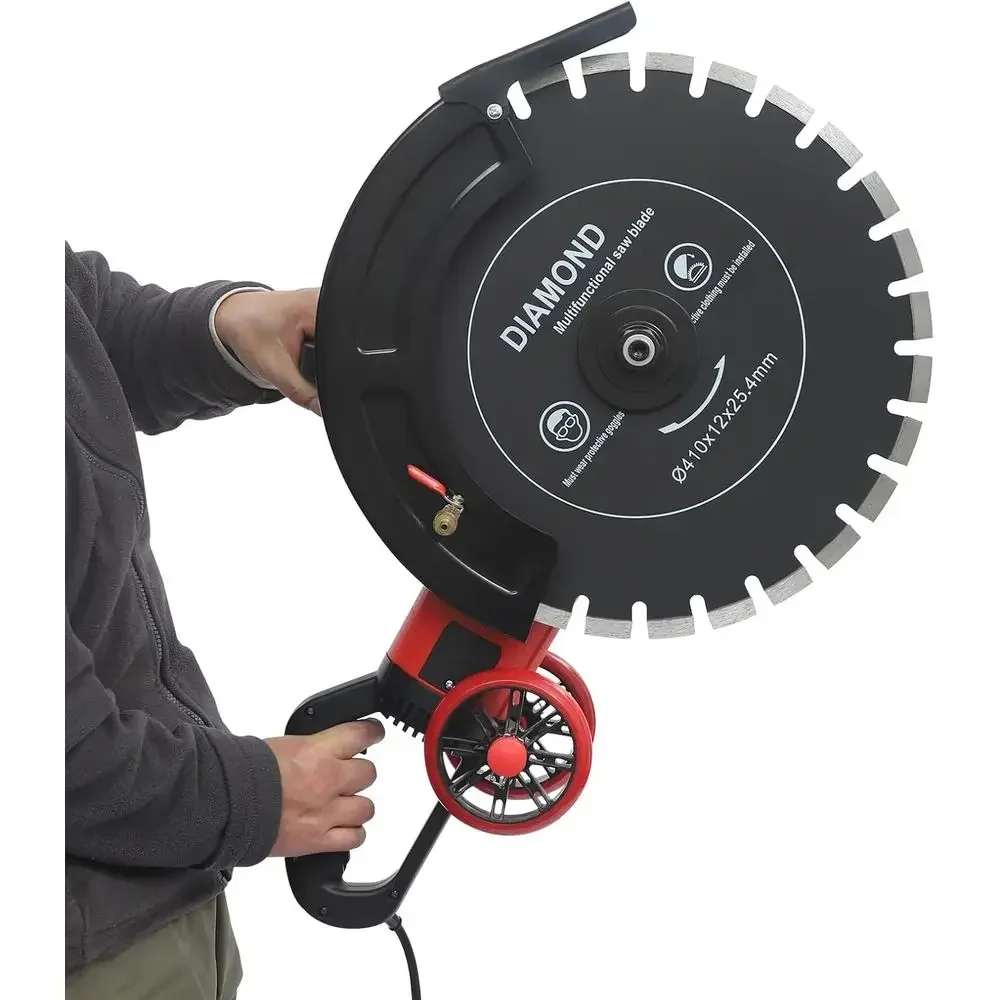 16 Inch 3000RPM  Wet Dry Concrete Circular Saw with Blade Water Pump Adjus  Depth Concrete