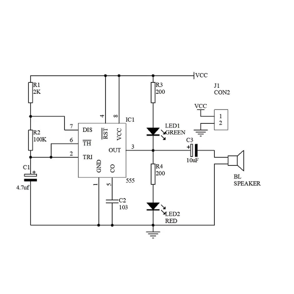 NE555 Multi-harmonic Oscillator DIY Kit,Astable Circuit Double LED Flash Lamp Buzzer,Electronic Teaching Experiment Module