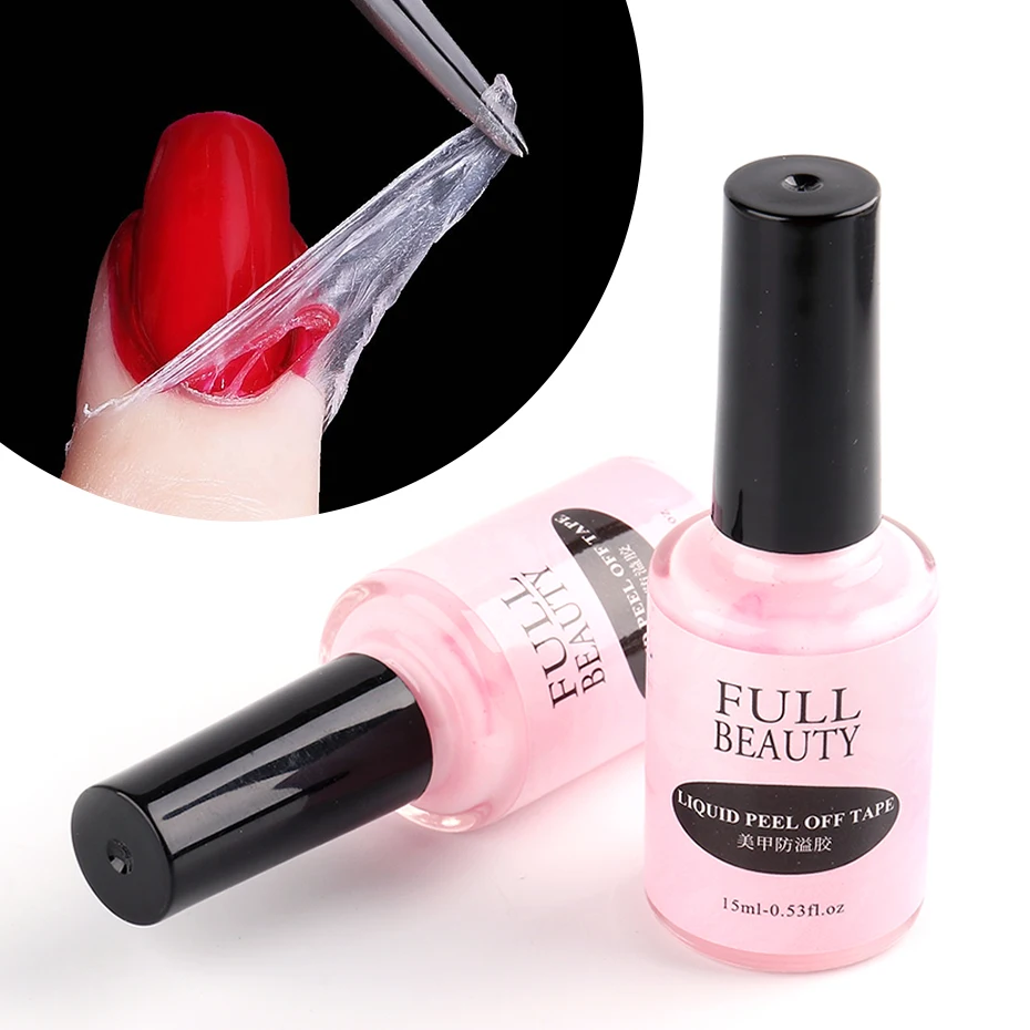 15ml Moisturizing Nail Latex Liquid Peel Off Tape Nail Care Anti-overflow Glue Edge Glue Tearable Skin Care Top Base Coat Tools