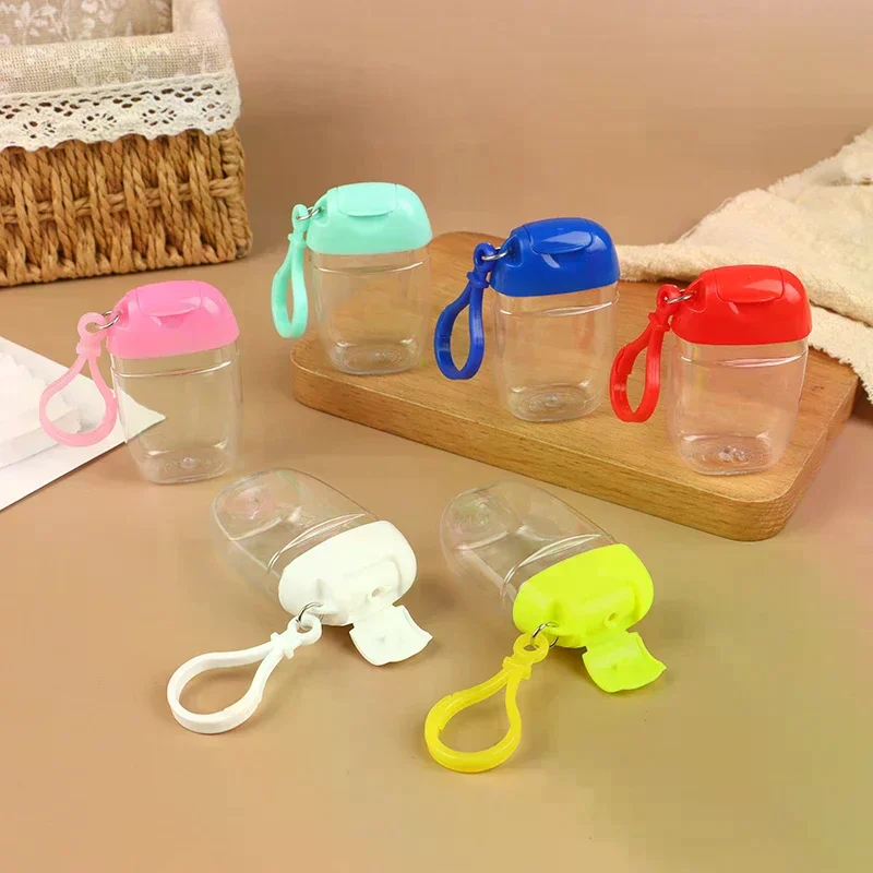 زجاجات محمولة قابلة لإعادة الملء 30 مل مع خطاف مطهر لليدين حاوية مستحضرات التجميل الكحولية حاوية توزيع الصابون الصغيرة في الهواء الطلق #2